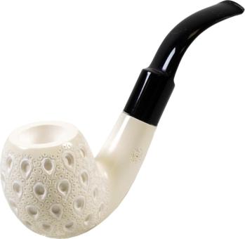 Meerschaum Pfeife "Large" graviert Bent 