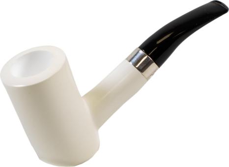 Meerschaum Pfeife "Poker" glatt, Silberring 