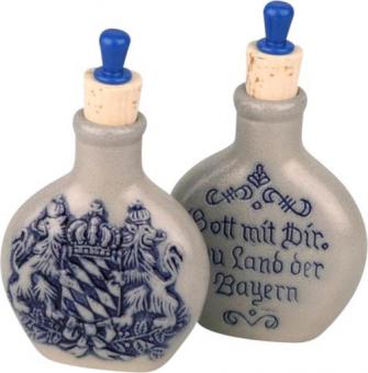 Schnupftabakflasche Steinzeug Bayernwappen Flasche 12,5cm