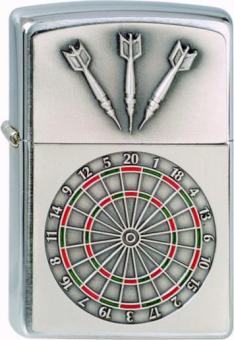 Original ZIPPO crhrome Plakette "Dartboard" 