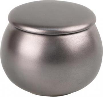 Tabaktopf Keramik rund silber 