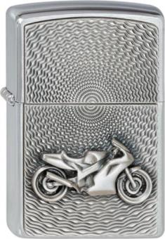 Original ZIPPO chrome gebürstet Plakette "Bike Embl" 