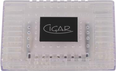 Polymerbefeuchter "Cigar" eckig transparent 