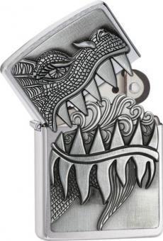 Original ZIPPO chrome gebürstet Emblem "Dragon Surprise" 