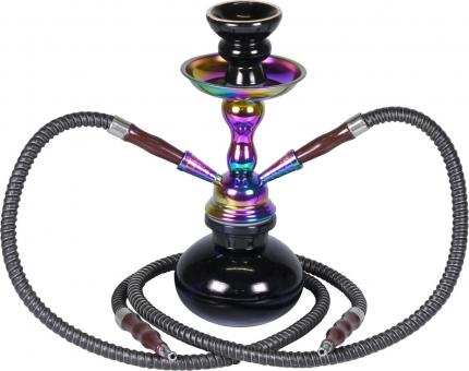 Modern-Shisha Wasserpfeife "SINAI/RAINBOW" schwarz 2er 