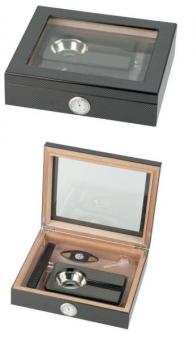 HUMIDOR-SET LONDON CARBONFINISH 