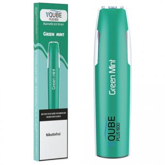 E-Shisha VQUBE Green Mint 0 mg Hybrid Nikotin 600 Züge 350 mAh 