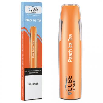 E-Shisha VQUBE Peach Ice Tea 0 mg Hybrid Nikotin 600 Züge 350 mAh 