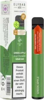 ELFBAR E-Shisha 600 "Green Apple" 20 mg/ml CP Bezeichnung alt: Green Gummy Bear Inh. 2ml Liquid, mit Kindersicherung 