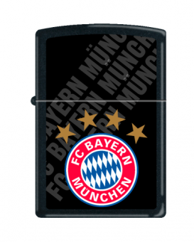 Zippo FC Bayern black matt Druck 