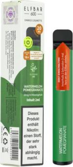 ELFBAR E-Shisha 600 "Watermelon Pomegranate" 20 mg/ml CP Inh. 2ml Liquid, mit Kindersicherung 