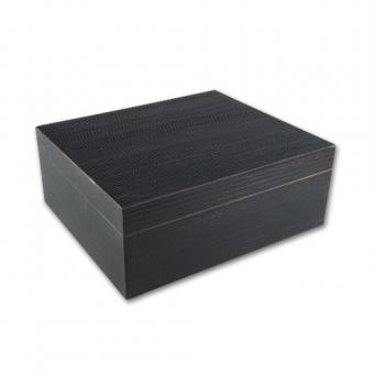 Humidor-Set Walnuss-Dekor schwarz 