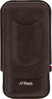 DUPONT Zigarrenetui 3er Leder braun mit Fach für Cutter 183142, Größe 18 x 8 ,5x 2.5cm, 