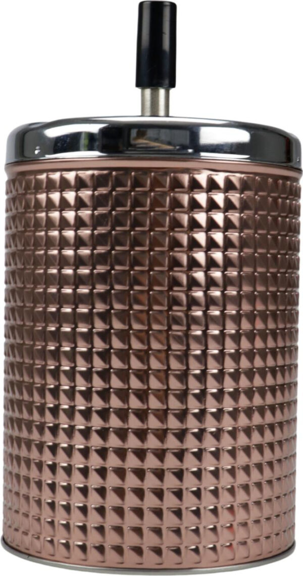 Drehascher Waffeldekor chrom/kupfer