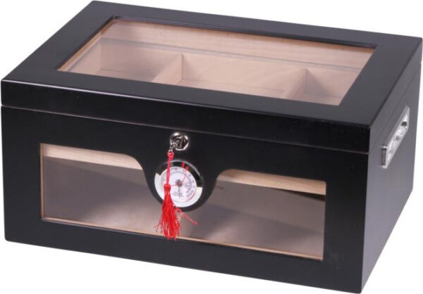 Humidor schwarz matt für ca. 100 Cigarren