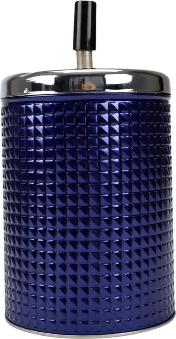 Drehascher Waffeldekor chrom/blau