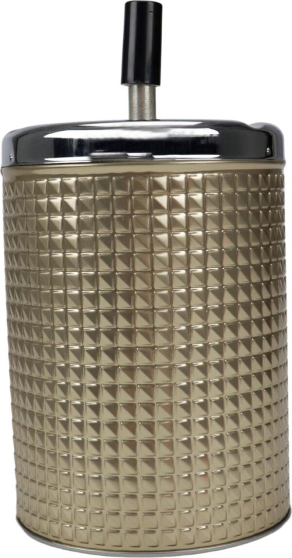 Drehascher Waffeldekor chrom/gold