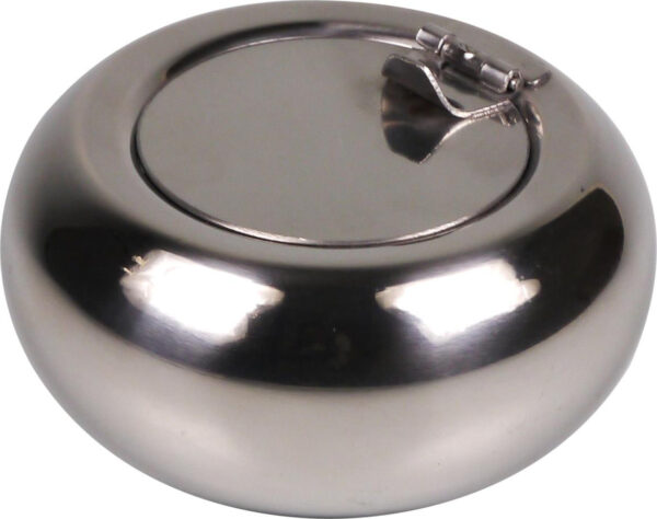 Taschenascher Edelstahl rund mit Deckel