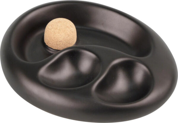 Pfeifenascher Keramik schwarz matt oval