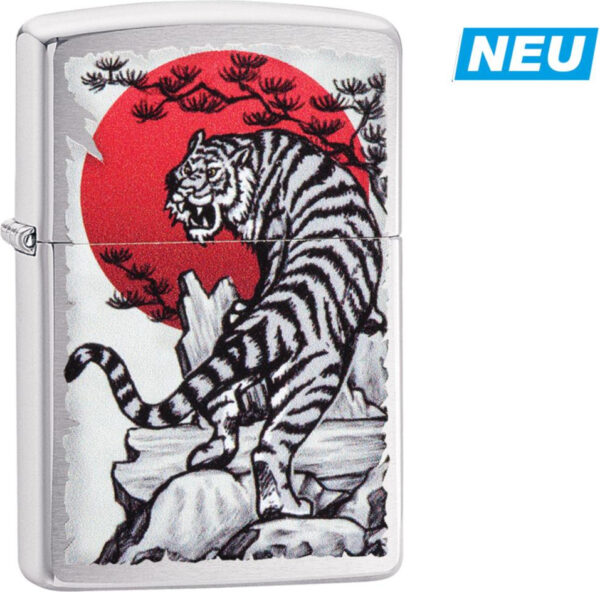 Original ZIPPO chrom gebürstet color Japan Tiger