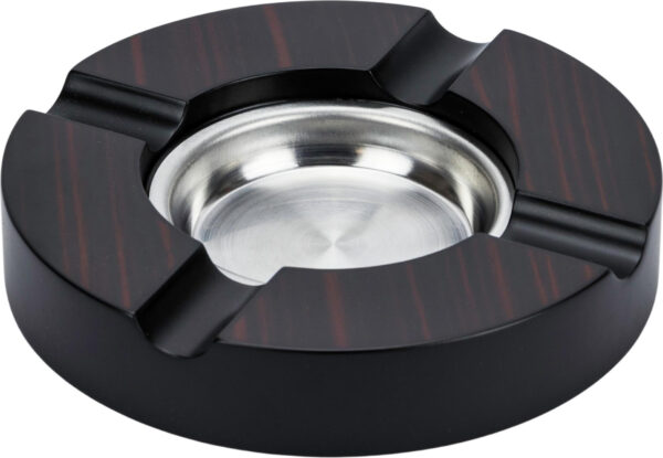 Zigarrenascher rund Ebony Finish matt mit 4 Ablagen