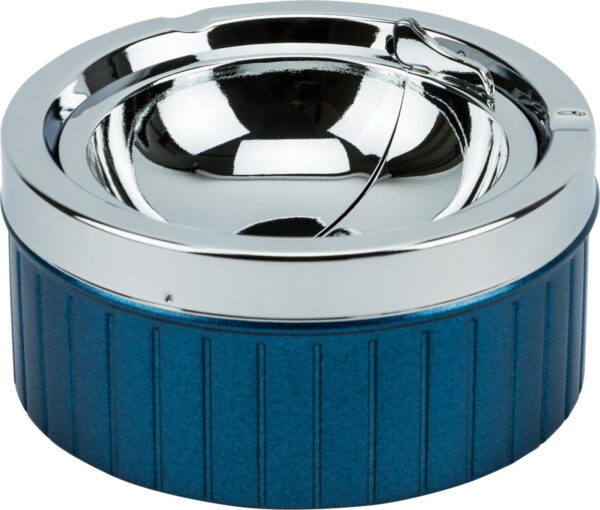 Kippascher Metall chrom/blau mit Rillen