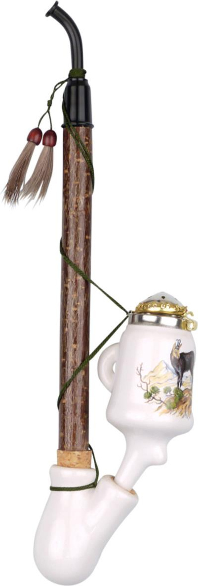 Gesteckpfeife Porzellan Krug Jagdmotive