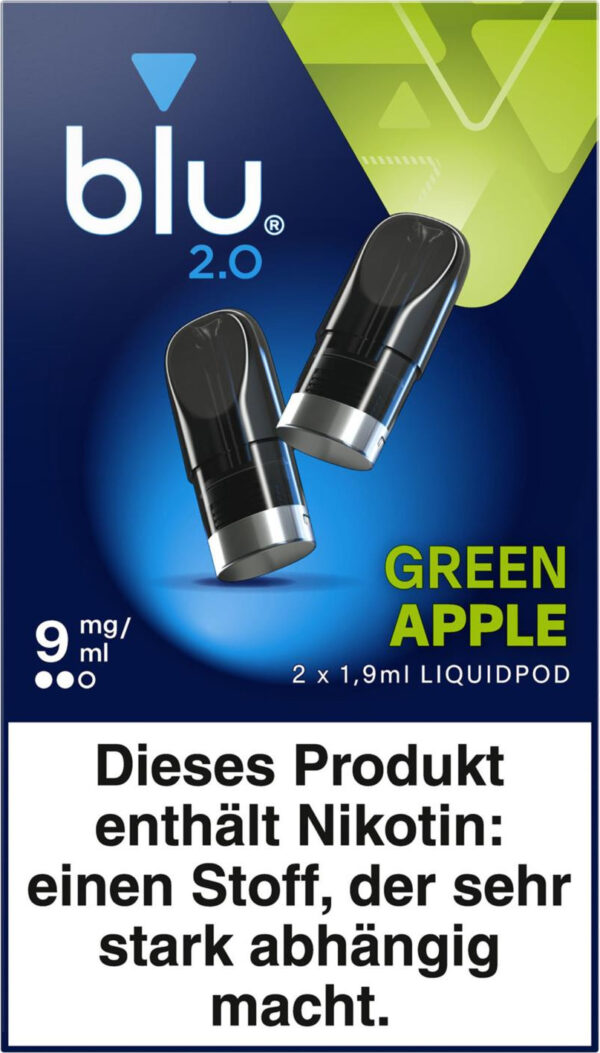 blu 2.0 Podpack 1,9ml Green Apple 9mg/ml Nikotin 2er