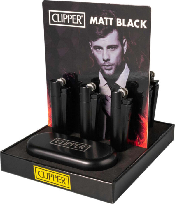 Clipper Feuerzeug Metall schwarz matt