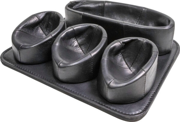 Pfeifenständer Pantoffel" Leder schwarz 3er"