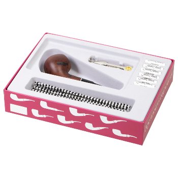 Pfeife Starterset Jean Claude Spot rustik gebogen mit Acrylmundstück