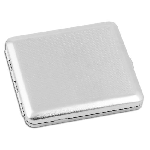 Zigarettenetui Metall 18er Nickel satiniert Waffeln mit Gummizug