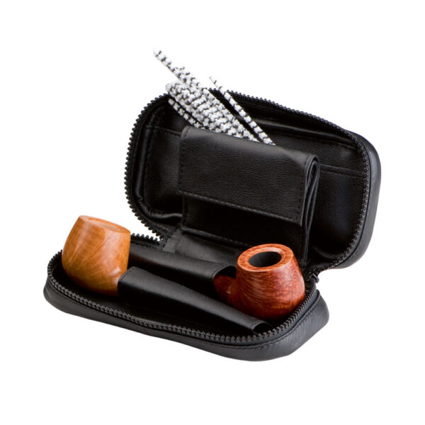 Pfeifentasche Sir John schwarz für 2 Pfeifen