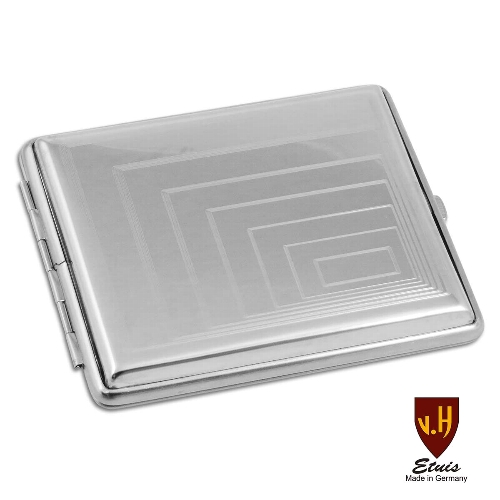 Zigarettenetui Metall 24er Nickel chrom poliert Rechtecke mit Gummizug