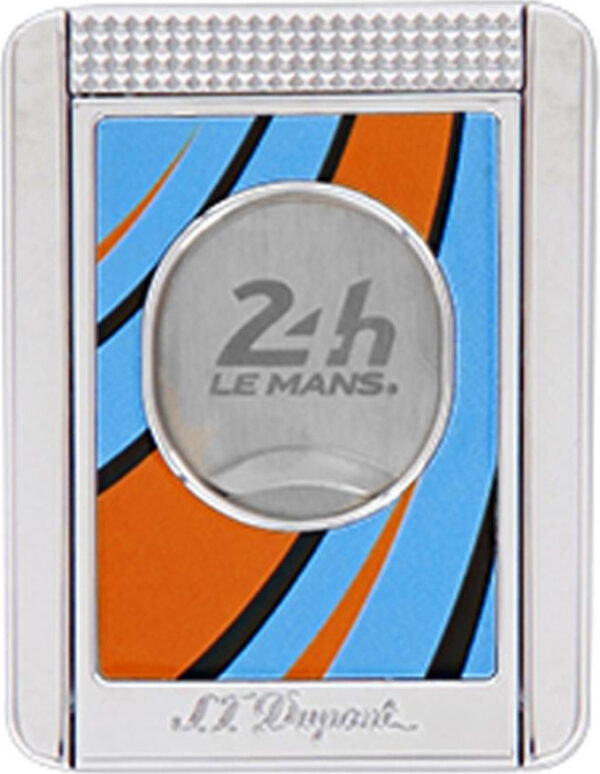 DUPONT Zigarrencutter Stand" blau/orange chrome 003489 23mm Schnitt, mit eingebautem Zigarrenständer Serie Le Mans"