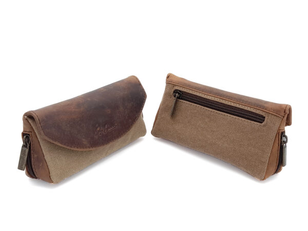 Pfeifentasche für 1 Pfeifen Leder Buffalo/Canvas