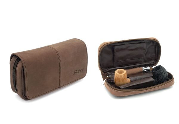 Pfeifentasche für 2 Pfeifen Jägerleder