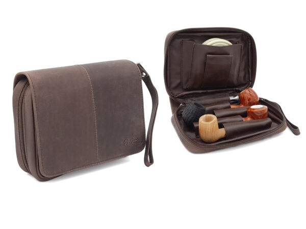 Pfeifentasche für 4 Pfeifen Jägerleder