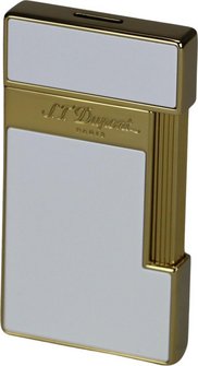 DUPONT Slimmy weiß Lack/gold 028004 Jet Feuerzeug nicht gefüllt