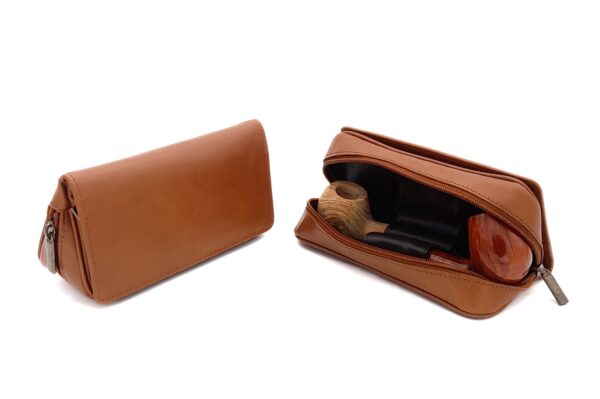 Pfeifentasche für 2 Pfeifen Retro Leder