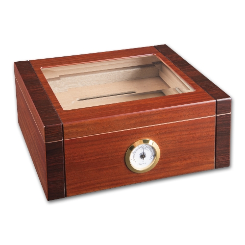 Humidor Glasdeckel Cherryf Klimasystem/Hygrometer