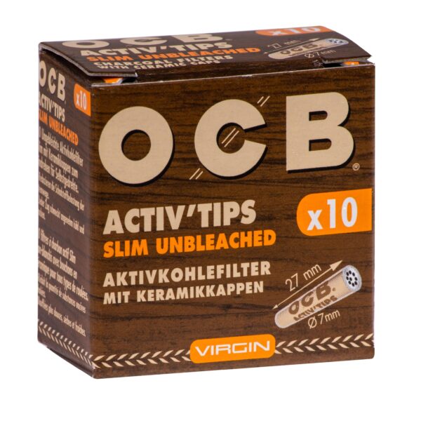 OCB Activ Tips Slim Unbleached 7mm