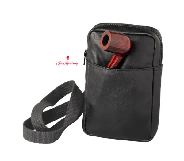 Pfeifentasche Leder schwarz für 3 Pfeifen