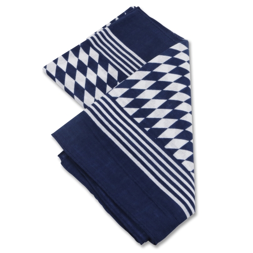 Schnupftuch Rauten blau