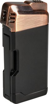 Pfeifenfeuerzeug PASSATORE HENRY schwarz / kupfer antik  Pz mit integriertem Pfeifenbesteck