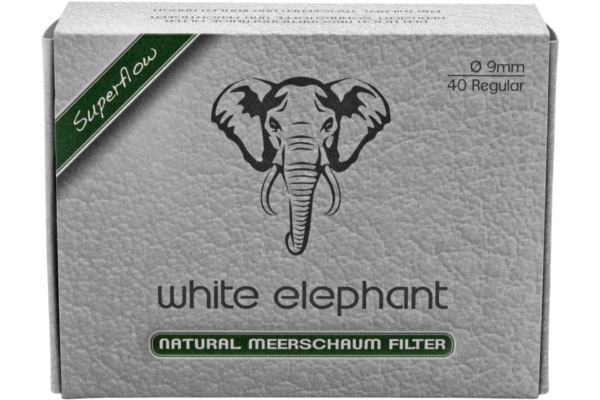 White Elephant 40 Natural Meerschaum Filter 9mm