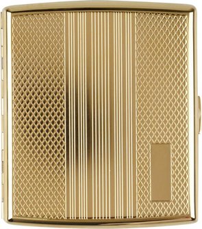 Zigarettenetui Metal Streifen/Rauten gold