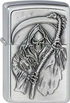 ZIPPO chrom gebürstet Plakette Reapers Curse