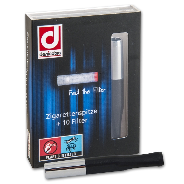 Denicotea Zigarettenspitze Standard silber/schwarz