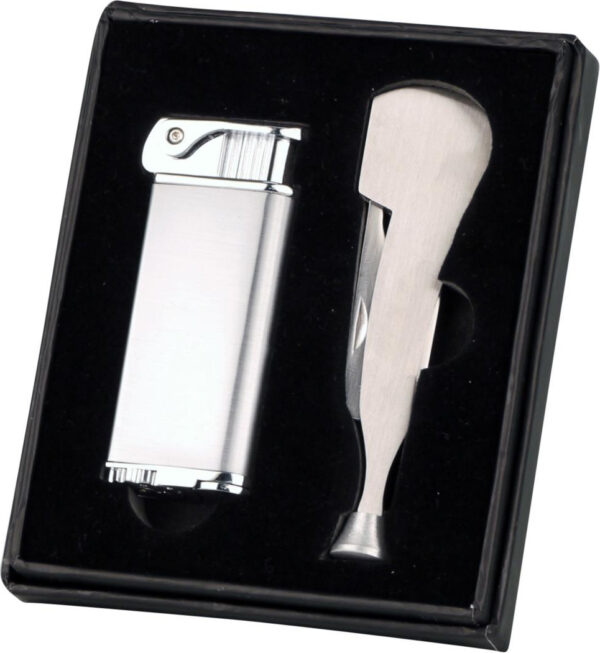 SKY Pfeifenfeuerzeug mit Pfeifenbesteck Pz in schwarzer Geschenkbox